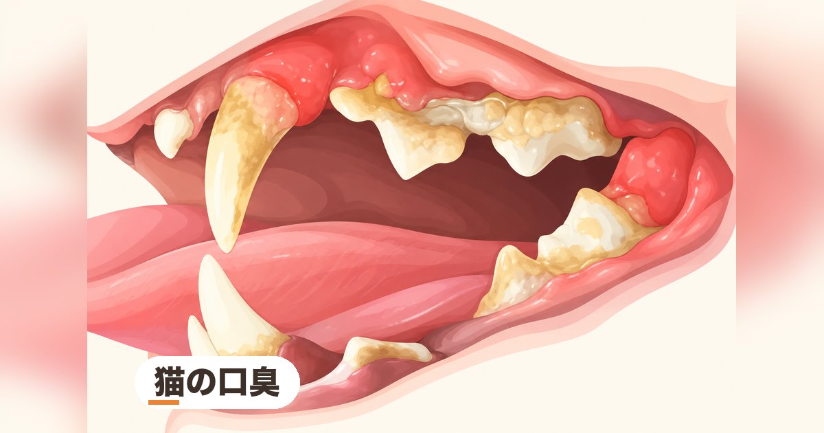 猫の口臭｜猫の口が臭い原因と対処法｜ドブ臭い・アンモニア臭・FORLまで獣医師が解説